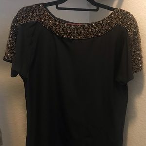 Boohoo Shoulder Beaded Blouse